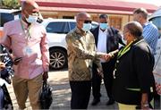 Minister Senzo Mchunu arrives at the venue for Northern Cape Provincial Ministerial visit 01